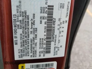2014 Ford Fusion SE with VIN 3FA6P0HD0ER149857, listed as a Copart auction lot 80244834 with 148,370 mi miles and Non Repairable. Bid and sale history available at DreamBid. Image 12.