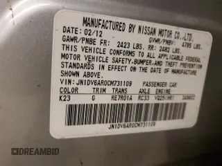 2012 Infiniti G25 x with VIN JN1DV6AR0CM731109, listed as a Copart auction lot 63153554 with 89,296 mi miles and Non Repairable. Bid and sale history available at carsss.com. Image 15.