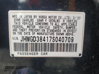 2007 Honda Fit с VIN JHMGD38417S040709, выставлен на аукционе Copart как лот 59859715 с пробегом 108 036 миль миль и Чистый • Clean title. История ставок и продаж доступна на DreamBid. Изображение 12.