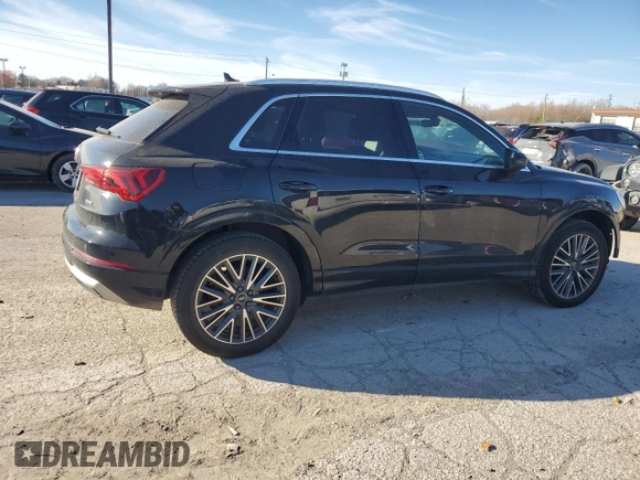 2022 Audi Q3 Premium with VIN WA1AUCF33N1019293, listed as a Copart auction lot 82408964 with 23,620 mi miles and Salvage Title. Bid and sale history available at carsss.com. Image 3.