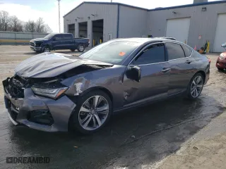 2021 Acura TLX w/Advance Package with VIN 19UUB5F64MA009614, listed as a Copart auction lot 46633875 with 39,638 mi miles and Salvage Title. Bid and sale history available at carsss.com. Image 1.