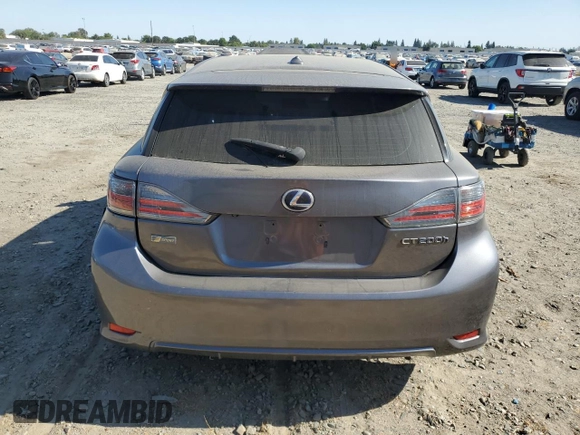 2013 Lexus CT 200h with VIN JTHKD5BH7D2165971, listed as a Copart auction lot 62601165 with 96,848 mi miles and Salvage title. Bid and sale history available at DreamBid. Image 6.