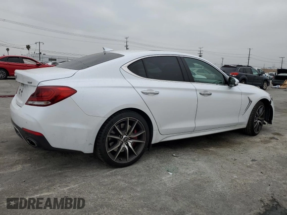 2019 Genesis G70 Advanced with VIN KMTG74LEXKU024019, listed as a Copart auction lot 50832935 with 111,373 mi miles and Salvage Title. Bid and sale history available at DreamBid. Image 3.