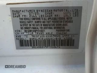 2023 Nissan Sentra SR with VIN 3N1AB8DV9PY310671, listed as a Copart auction lot 88434905 with 12,349 mi miles and Salvage Title. Bid and sale history available at carsss.com. Image 15.