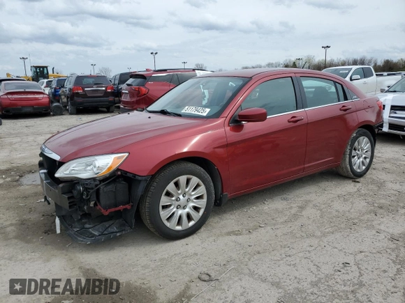 2013 Chrysler 200 LX with VIN 1C3CCBAB7DN686759, listed as a Copart auction lot 51179425 with 144,238 mi miles and Salvage Title. Bid and sale history available at carsss.com. Image 1.