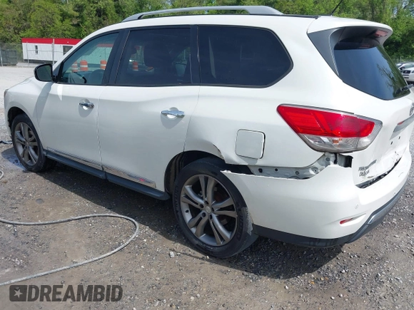 2013 Nissan Pathfinder Platinum with VIN 5N1AR2MM4DC623141, listed as a IAAI auction lot 41891386 with 139,550 mi miles and . Bid and sale history available at DreamBid. Image 3.