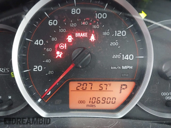 2013 Toyota Yaris L with VIN JTDJTUD3XDD572098, listed as a IAAI auction lot 41903113 with 106,900 mi miles. Bid and sale history available at carsss.com. Image 7.