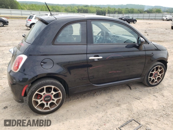 2013 FIAT 500 Sport with VIN 3C3CFFBR1DT544580, listed as a Copart auction lot 54379225 with 95,457 mi miles and Salvage Title. Bid and sale history available at carsss.com. Image 3.