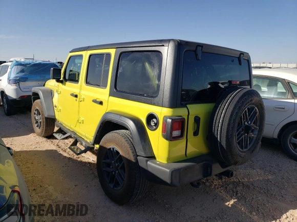 2024 Jeep Wrangler Sport S with VIN 1C4PJXDN0RW105903, listed as a Copart auction lot 49928365 with 6,297 mi miles and Salvage Title. Bid and sale history available at carsss.com. Image 2.