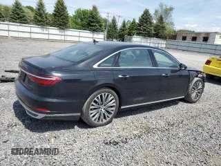 2019 Audi A8 with VIN WAU8DAF88KN016914, listed as a Copart auction lot 57621665 with 47,647 mi miles and Salvage title. Bid and sale history available at DreamBid. Image 3.