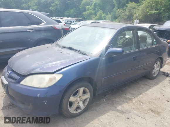 2005 Honda Civic z VIN 2HGES258X5H574491, wystawiony jako IAAI lot #42443699 z przebiegiem 194 431 mil mil oraz . Historia ofert i sprzedaży dostępna na DreamBid. Obrazek 2.
