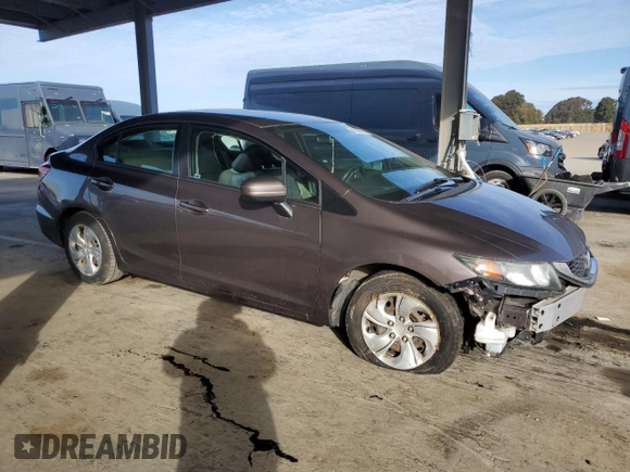 2015 Honda Civic Sedan LX with VIN 19XFB2E56FE006521, listed as a Copart auction lot 49694945 with 75,388 mi miles and Clean Title. Bid and sale history available at carsss.com. Image 4.