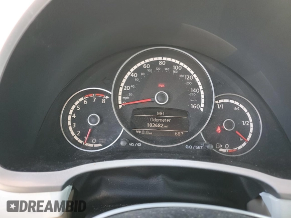 2014 Volkswagen Beetle 1.8T with VIN 3VW517AT4EM818949, listed as a Copart auction lot 49615915 with 103,682 mi miles and Salvage title. Bid and sale history available at DreamBid. Image 9.