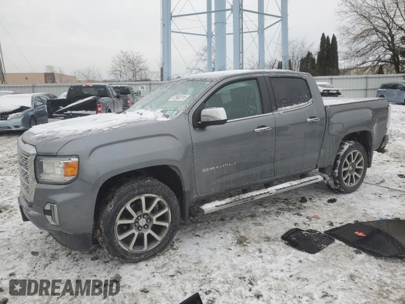 2021 GMC Canyon 4WD Denali with VIN 1GTG6EEN0M1194026, listed as a Copart auction lot 41902315 with 45,710 mi miles and Salvage Title. Bid and sale history available at carsss.com. Image 1.