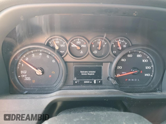 2022 Chevrolet Silverado 1500 Work Truck with VIN 3GCNAAEK5NG560098, listed as a Copart auction lot 46189455 with 60,500 mi miles and Salvage Title. Bid and sale history available at DreamBid. Image 9.