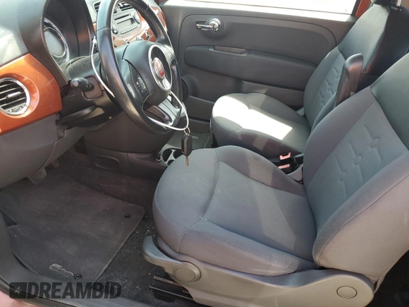 2012 FIAT 500 Pop with VIN 3C3CFFDR8CT260634, listed as a Copart auction lot 57174845 with 106,905 mi miles and Salvage title. Bid and sale history available at DreamBid. Image 7.