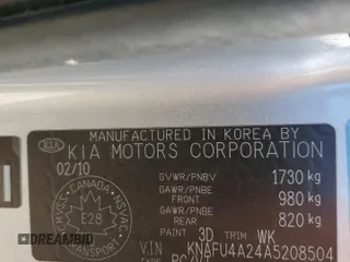 2010 Kia Forte EX with VIN KNAFU4A24A5208504, listed as a Copart auction lot 51950145 with 161,636 mi miles and Salvage Title. Bid and sale history available at carsss.com. Image 12.