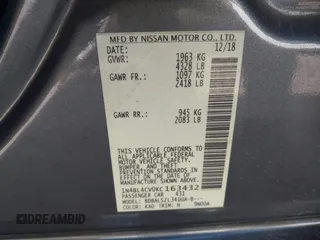 2019 Nissan Altima 2.5 SR with VIN 1N4BL4CV0KC163432, listed as a IAAI auction lot 42130104 with 186,452 mi miles. Bid and sale history available at carsss.com. Image 9.