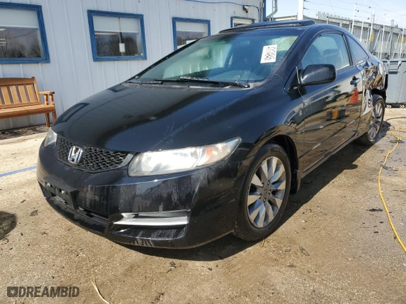2009 Honda Civic Cpe EX with VIN 2HGFG12809H530137, listed as a Copart auction lot 47174945 with 129,296 mi miles and Salvage Title. Bid and sale history available at carsss.com. Image 1.
