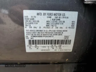 2023 Ford Explorer с VIN 1FMSK8BB1PGA34672, выставлен на аукционе Copart как лот 58034595 с пробегом 17 529 миль миль и Списание • Salvage title. История ставок и продаж доступна на DreamBid. Изображение 14.