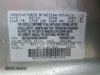 2014 Nissan Versa S with VIN 3N1CN7AP5EL864820, listed as a Copart auction lot 53992555 with 0 mi miles and Salvage Title. Bid and sale history available at carsss.com. Image 12.