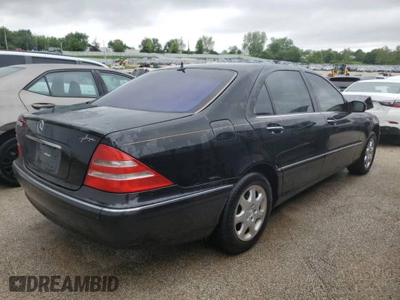 2001 Mercedes-Benz S-Class with VIN WDBNG70JX1A218220, listed as a Copart auction lot 53414154 with 64,171 mi miles and Salvage Title. Bid and sale history available at carsss.com. Image 3.