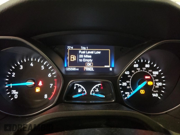 2017 Ford Focus SE with VIN 1FADP3F20HL319924, listed as a Copart auction lot 56351665 with 25,598 mi miles and Salvage title. Bid and sale history available at DreamBid. Image 9.