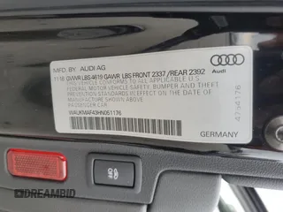 2017 Audi A4 Season of Audi ultra Premium with VIN WAUKMAF43HN051176, listed as a Copart auction lot 81124494 with 62,318 mi miles and Salvage Title. Bid and sale history available at carsss.com. Image 12.