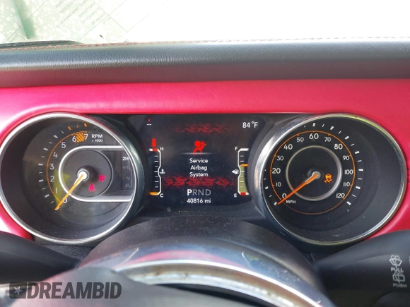 2020 Jeep Wrangler Unlimited Sahara with VIN 1C4HJXEN7LW213459, listed as a IAAI auction lot 41502047 with 40,816 mi miles. Bid and sale history available at carsss.com. Image 7.