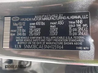 2022 Hyundai Tucson SEL с VIN 5NMJBCAE3NH125964, выставлен на аукционе IAAI как лот 41789897 с пробегом 13 342 миль миль и . История ставок и продаж доступна на DreamBid. Изображение 9.