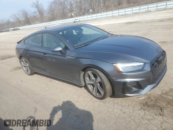 2021 Audi A5 Sportback S line Premium Plus with VIN WAUFACF54MA043734, listed as a Copart auction lot 43883624 with 39,599 mi miles. Bid and sale history available at carsss.com. Image 4.