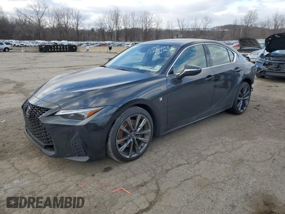 2024 Lexus IS 350 F Sport with VIN JTHGZ1E27R5036092, listed as a Copart auction lot 88706965 with 5,697 mi miles and Salvage title. Bid and sale history available at DreamBid. Image 1.