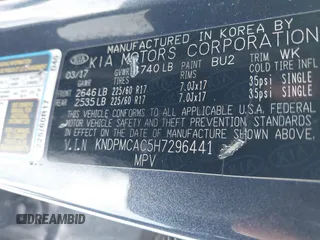 2017 Kia Sportage LX with VIN KNDPMCAC5H7296441, listed as a IAAI auction lot 41585438 with 162,072 mi miles and . Bid and sale history available at carsss.com. Image 9.