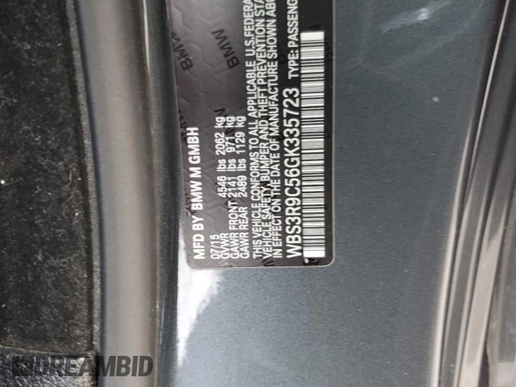 2016 BMW M4 with VIN WBS3R9C56GK335723, listed as a Copart auction lot 57647274 with 164,379 mi miles and Salvage Title. Bid and sale history available at carsss.com. Image 14.