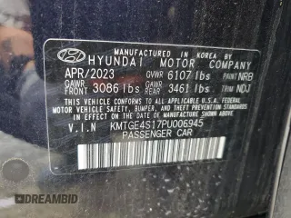 2023 Genesis G80 with VIN KMTGE4S17PU006945, listed as a Copart auction lot 53444715 with 5,402 mi miles and Clean Title. Bid and sale history available at carsss.com. Image 12.