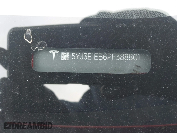 2023 Tesla Model 3 Long Range with VIN 5YJ3E1EB6PF388801, listed as a IAAI auction lot 41610678 with 20,144 mi miles and . Bid and sale history available at DreamBid. Image 9.