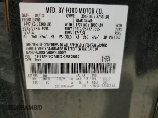 2013 Ford F-150 XL с VIN 1FTMF1CM9DKE82692, выставлен на аукционе Copart как лот 54611575 с пробегом 46 285 миль миль и Чистый • Clean title. История ставок и продаж доступна на DreamBid. Изображение 12.