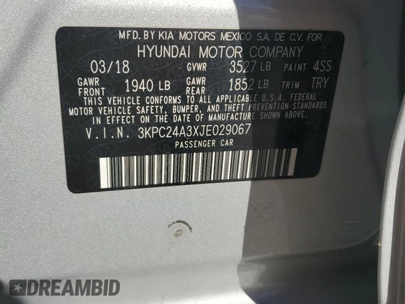 2018 Hyundai Accent SEL with VIN 3KPC24A3XJE029067, listed as a Copart auction lot 76075544 with 85,705 mi miles and Salvage Title. Bid and sale history available at carsss.com. Image 12.