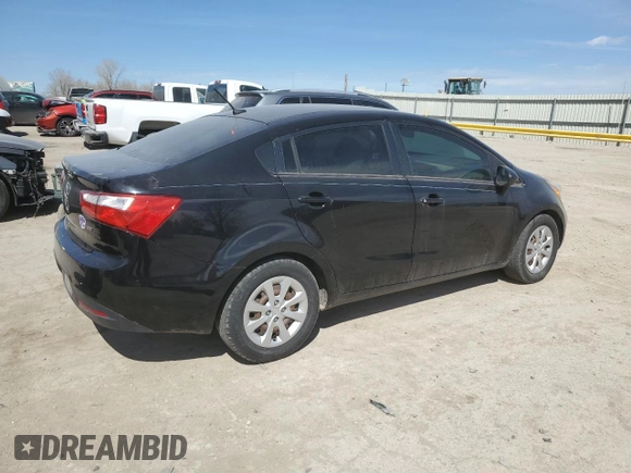 2013 Kia Rio LX with VIN KNADM4A36D6225190, listed as a Copart auction lot 50087115 with 64,895 mi miles and Salvage Title. Bid and sale history available at carsss.com. Image 3.