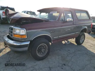 1993 Ford Bronco Custom with VIN 1FMEU15H4PLA44862, listed as a Copart auction lot 84053644 with 96,673 mi miles and Salvage Title. Bid and sale history available at carsss.com. Image 1.
