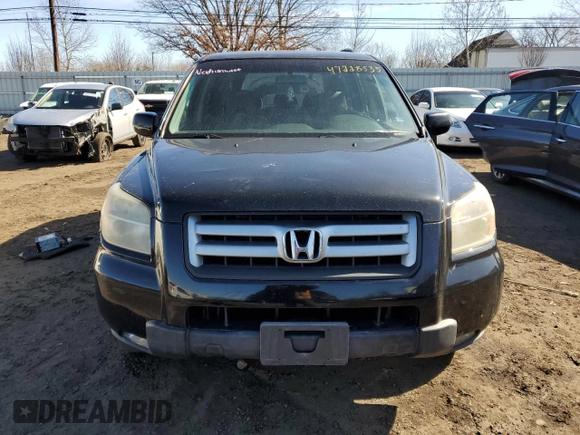 2007 Honda Pilot EX with VIN 2HKYF18437H531057, listed as a Copart auction lot 47228535 with 254,195 mi miles and Salvage Title. Bid and sale history available at DreamBid. Image 5.