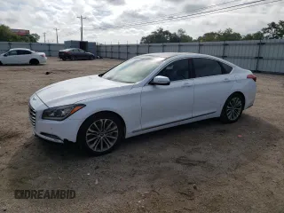 2017 Genesis G80 3.8L with VIN KMHGN4JEXHU176071, listed as a Copart auction lot 71457984 with 97,256 mi miles and Salvage Title. Bid and sale history available at carsss.com. Image 1.