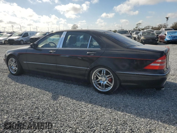 2001 Mercedes-Benz S-Class with VIN WDBNG75J91A206360, listed as a Copart auction lot 44609455 with 0 mi miles and Salvage Title. Bid and sale history available at carsss.com. Image 2.