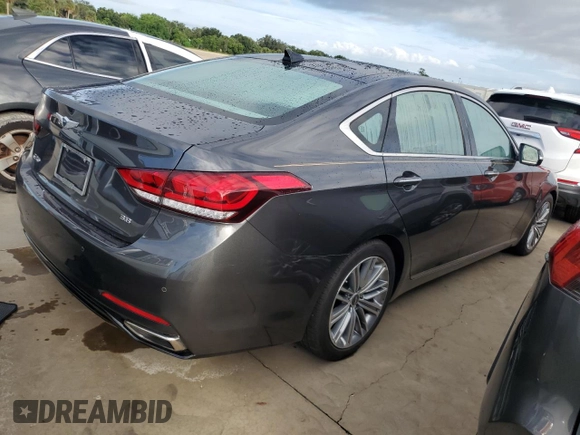 2018 Genesis G80 3.8L with VIN KMHGN4JE8JU237472, listed as a Copart auction lot 73868974 with 34,507 mi miles and Salvage Title. Bid and sale history available at carsss.com. Image 3.