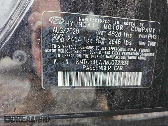 2021 Genesis G70 2.0T with VIN KMTG34LA7MU072394, listed as a Copart auction lot 62908715 with 44,104 mi miles and Salvage title. Bid and sale history available at DreamBid. Image 12.