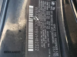 2011 BMW 1 Series 128i with VIN WBAUN1C59BVH82322, listed as a Copart auction lot 49230315 with 163,458 mi miles and Salvage Title. Bid and sale history available at carsss.com. Image 12.