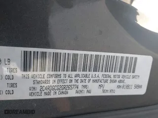 2016 Dodge Grand Caravan SXT with VIN 2C4RDGCG2GR265774, listed as a IAAI auction lot 41763444 with 142,700 mi miles. Bid and sale history available at carsss.com. Image 8.