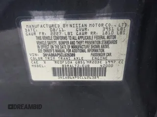 2012 Nissan Sentra SR with VIN 3N1AB6AP5CL626389, listed as a IAAI auction lot 42086672 with 116,533 mi miles and . Bid and sale history available at DreamBid. Image 9.