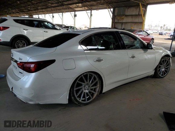 2021 Infiniti Q50 Signature Edition with VIN JN1EV7CP5MM705970, listed as a Copart auction lot 87705365 with Not provided miles and Salvage title. Bid and sale history available at DreamBid. Image 3.