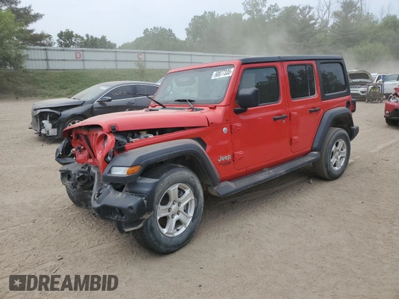 2020 Jeep Wrangler Unlimited Sport S with VIN 1C4HJXDG9LW285783, listed as a Copart auction lot 60877335 with 43,248 mi miles and Salvage title. Bid and sale history available at DreamBid. Image 1.